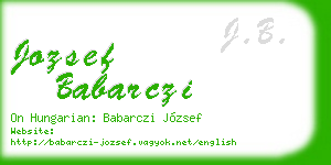 jozsef babarczi business card